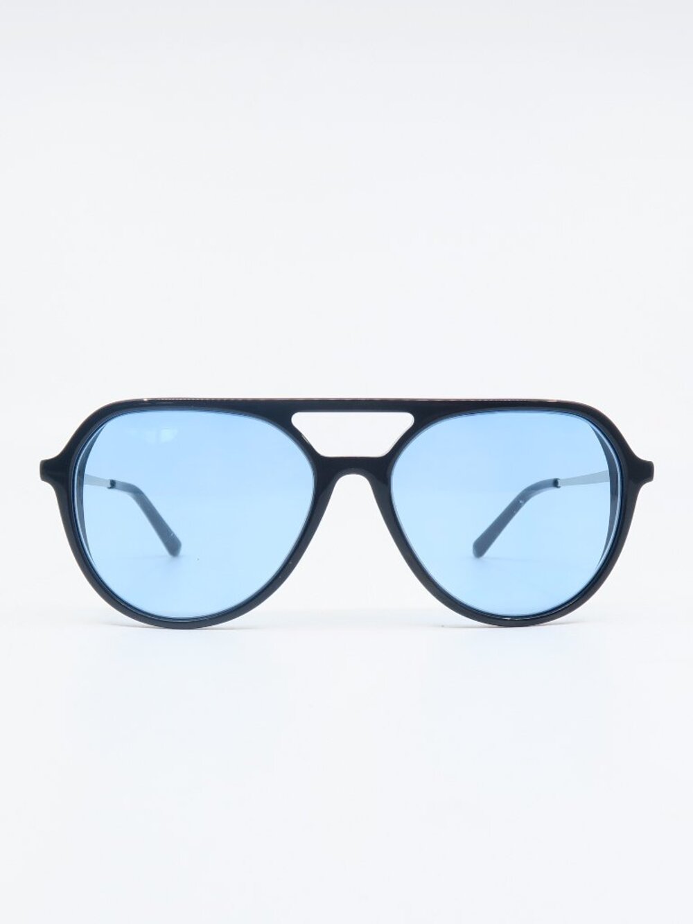 Light Tint Black & Blue Lenses, New Aviator, Fashion Unisex Sunglasses.